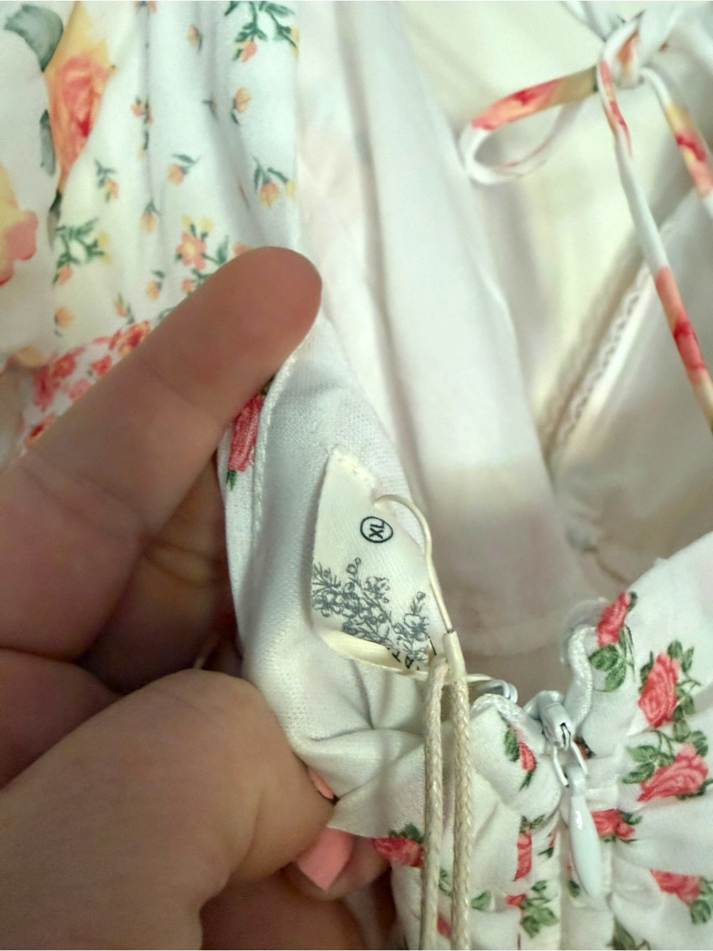 Altar’d State NWT Floral Tiered Mini Dress in White and Pink - Picture 8 of 10